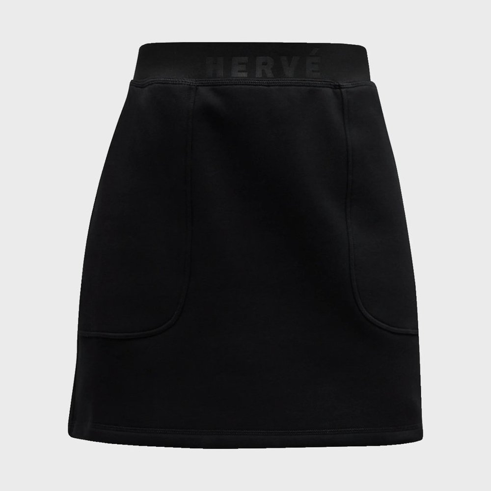 Herve by Herve Leger Black Bonded Logo Mini Skirt Size S NWD/NWT $155 Retail